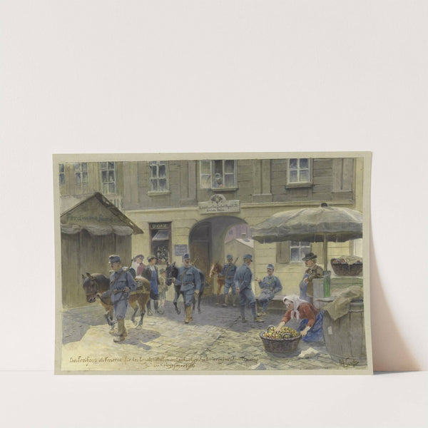 Das Freihaus als Kaserne für das Ersatzbatallon(!) des Landwehrinfanterieregimentes No 24 (Wien) im Kriegsjahre 1916 (1916) by Moritz Ledeli