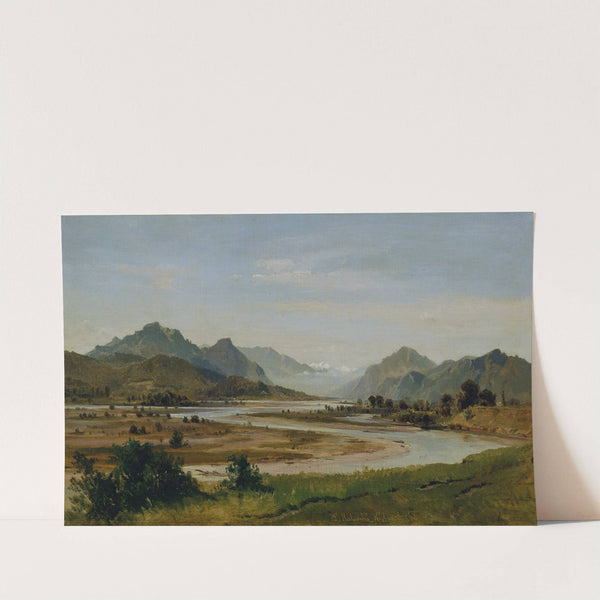 Das Inntal südlich von Rosenheim Alpental mit Flussschlinge by Ludwig Halauska