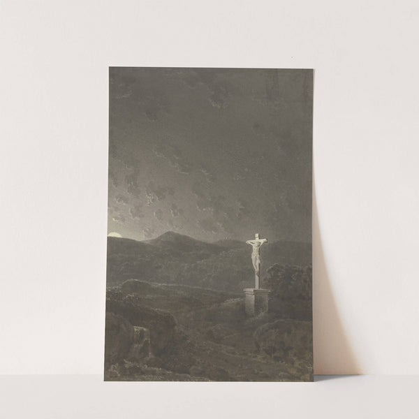 Das Kruzifix am Gebirge bei aufgehendem Mond by Johann Adam Ackermann