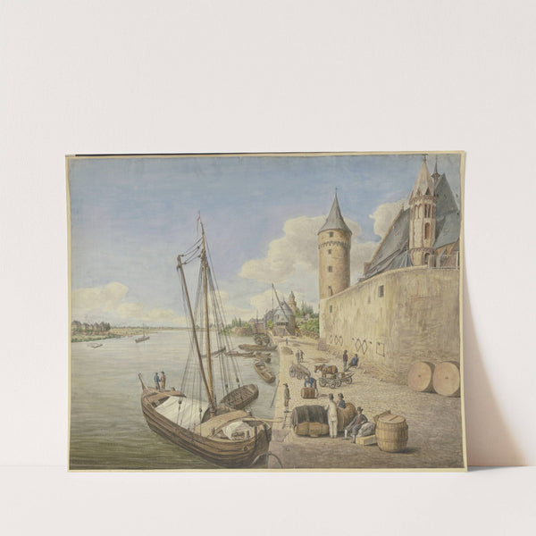 Das Mainufer in Frankfurt am Main mit der St. Leonhardtskirche by Ursula Magdalena Reinheimer