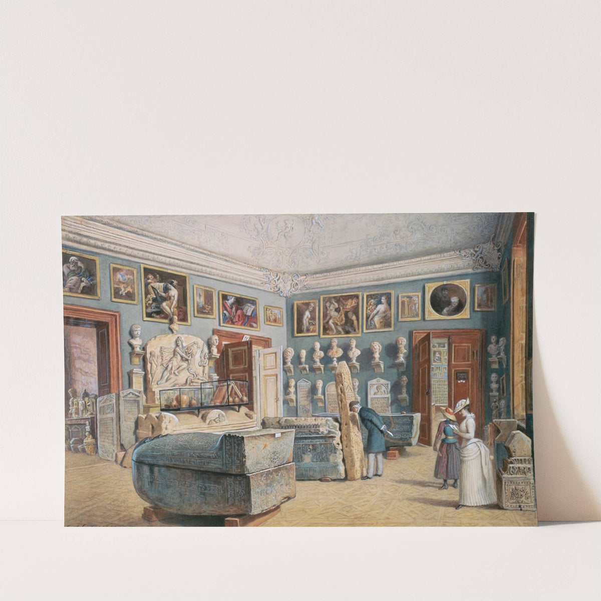 Das Zimmer mit dem Mithras- und den ägyptischen Sarkophagen by Carl Goebel the younger