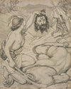 David and Goliath, Cartoon for Stained Glass Window at Jesus College, Cambridge