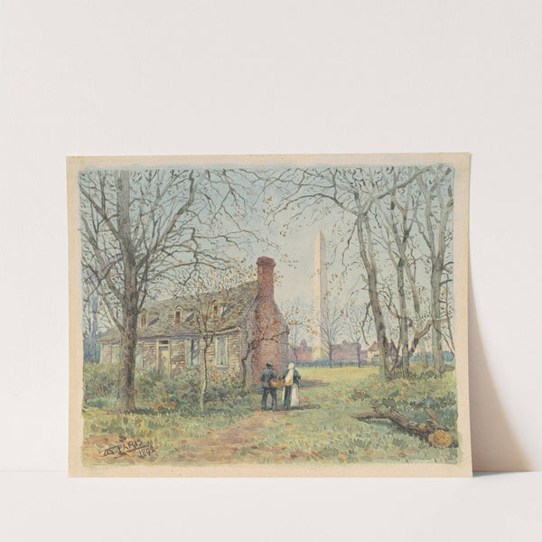David Burns's Cottage and the Washington Monument by Walter Paris