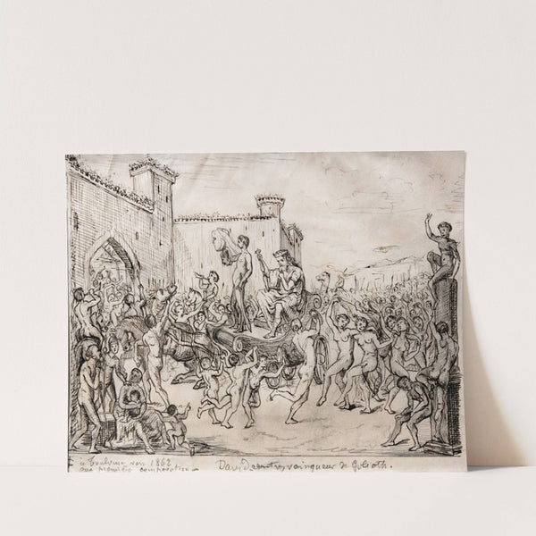 David returns, winner of Goliath (1862) by Jean-Baptiste Cariven