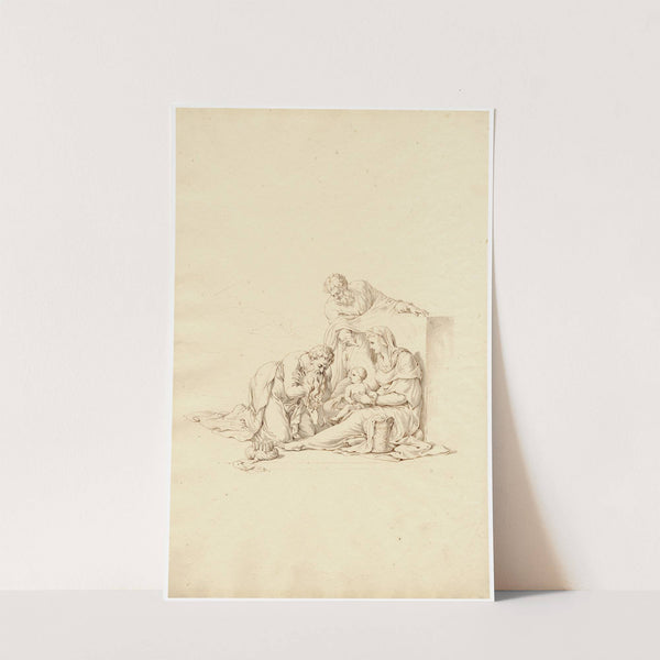 De aanbidding van Christus door één van de 3 koningen by David Humbert de Superville