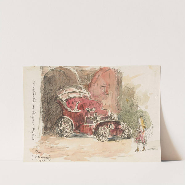De automobile van Steengracht-Moyland in het Prinzenhof te Cleve by Carel Nicolaas Storm van 's-Gravesande