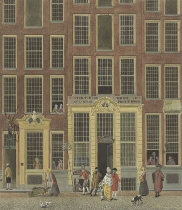 De boekhandel en het loterijkantoor van Jan de Groot in de Kalverstraat te Amsterdam