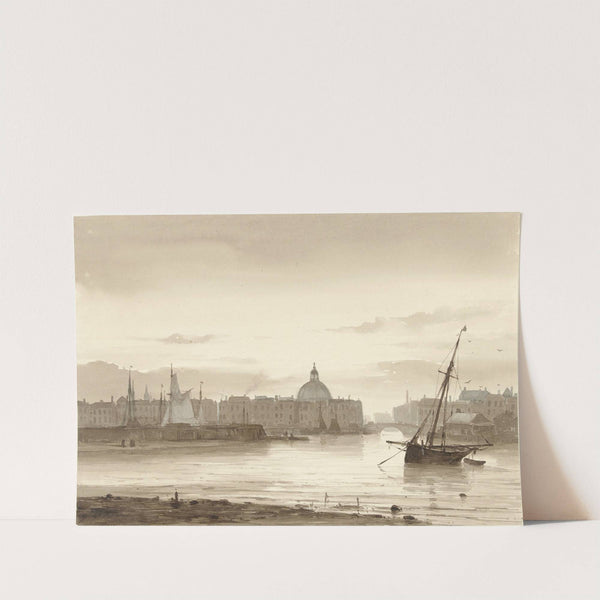 De Buitenkant en de Ronde Lutherse Kerk te Amsterdam by Théodore Gudin