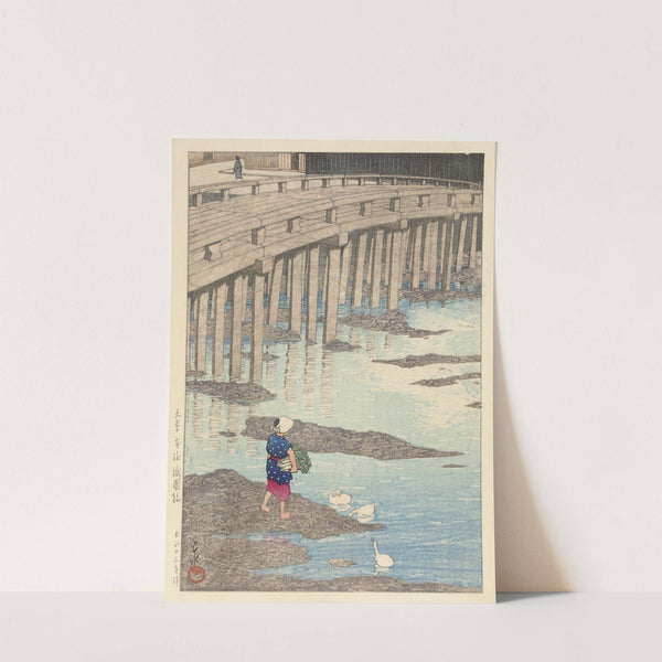 De Gion brug te Hondo in Amakusa by Kawase Hasui