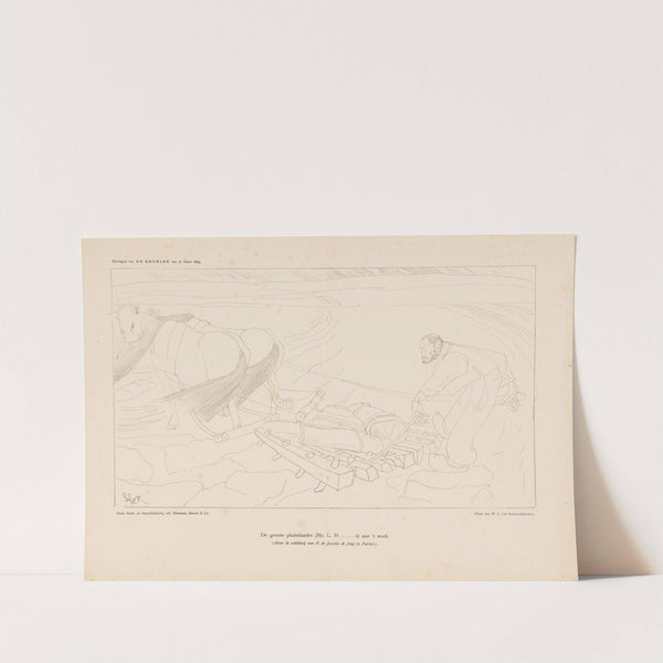 ‘De groote plattelander (mr. L.H.s) aan ‘t werk’ (1895) by Willem van Konijnenburg