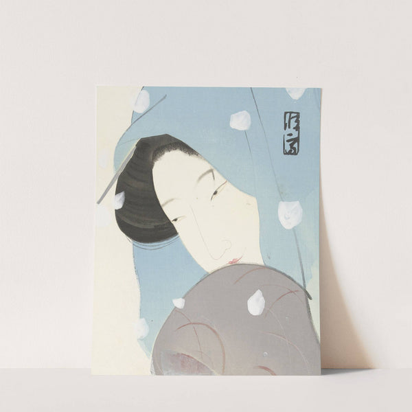 De heldin Umekawa in de sneeuw by Kitano Tsunetomi