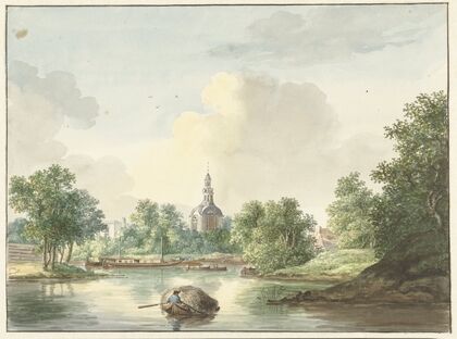 De Hogerwoerdse Poort te Leiden vanaf de Singel gezien (1786 - 1839)