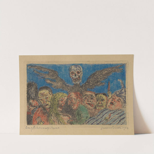 De hoofdzonden gedomineerd door de Dood by James Ensor