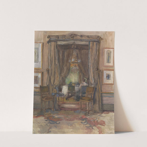 De huiskamer aan de Riouwstraat te Den Haag, bij daglicht by Barbara Elisabeth van Houten