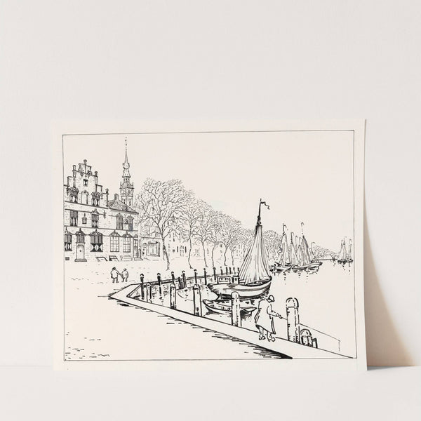 De huizen ‘t Lammetje of Het Schotse Huis en De gulden Struijs aan de kade te Veere (1883) by Johannes Frederik Engelbert ten Klooster