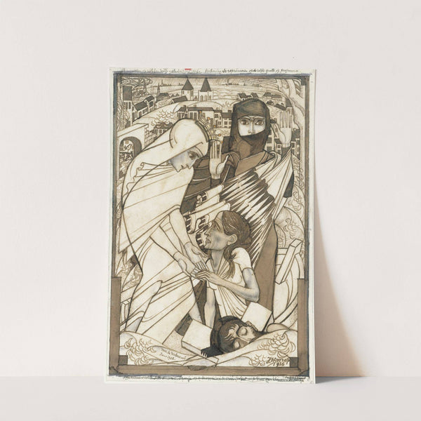 De hulpverlening tijdens de watersnood van 1926, symbolisch voorgesteld by Jan Toorop