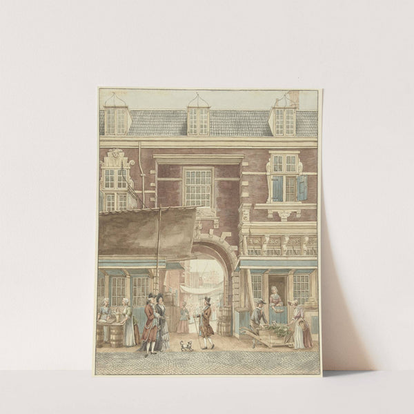 De Kleine Vispoort op de Vijgendam met een doorkijk naar de Vismarkt by Hermanus Petrus Schouten