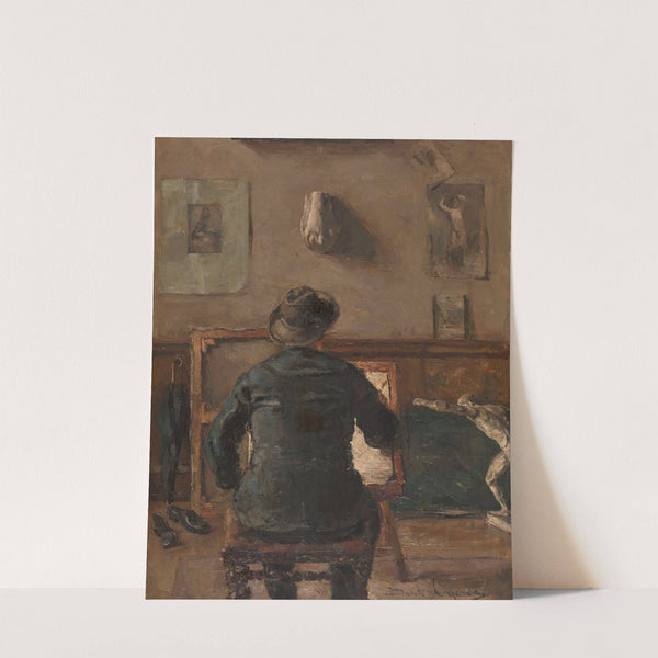 De kunstenaar in zijn atelier by David Oyens