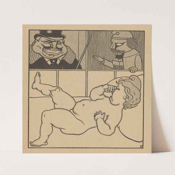 Jongen en meisje gevolgd door een kat (1895 - 1950) by Nelly Spoor