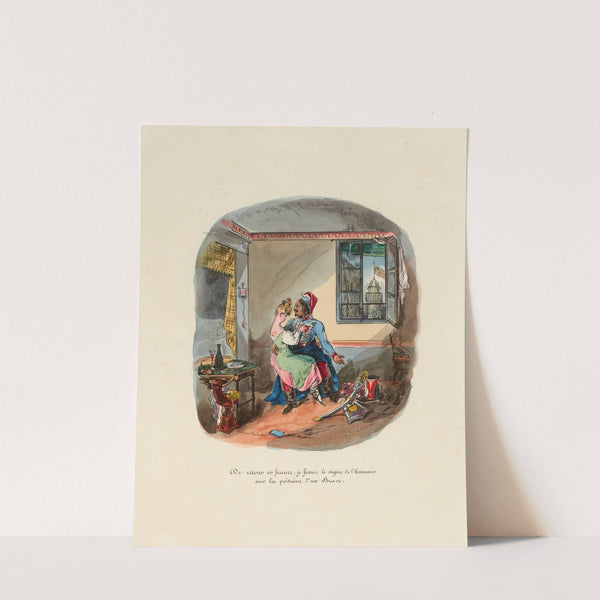 De retour en France, je fixai le signe de l’honneur sur la poitrine d’un brave (1828) by Henri-Gérard Fontallard