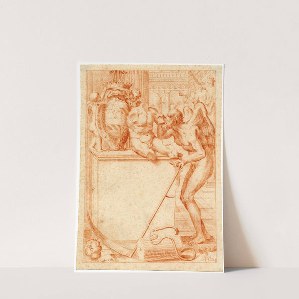 De Tijd bijt in een antiek beeld, titelblad by Cornelis Pronk