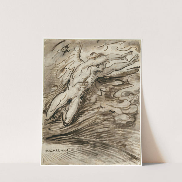 De val van Icarus by David Humbert de Superville