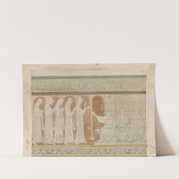 De vijf dwaze maagden vragen om olie by Antoon Derkinderen