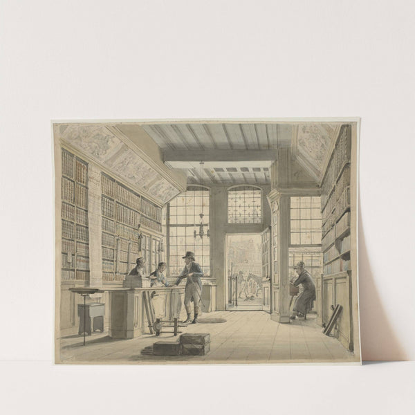 De winkel van de boekhandelaar Pieter Meijer Warnars op de Vijgendam te Amsterdam by Johannes Jelgerhuis