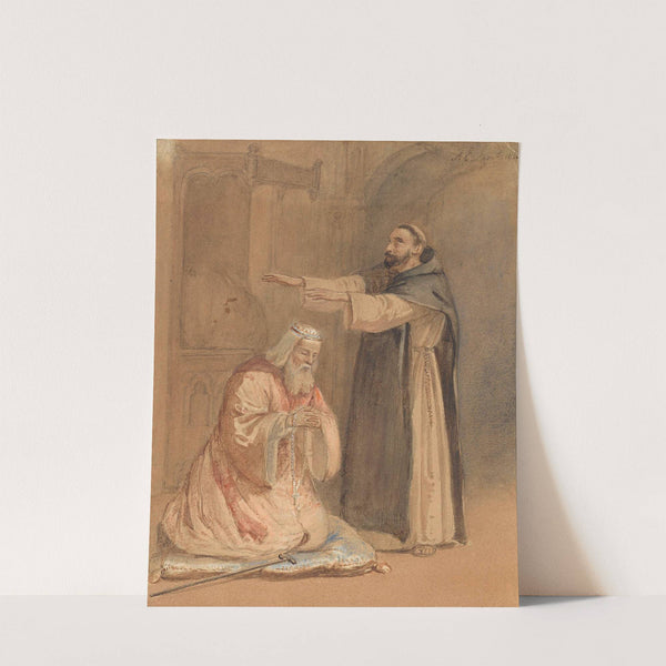De zegening van een koning door een monnik by Ferdinand Ernst Lintz