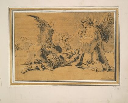 Dead Abel Mourned by Angels (1630s)