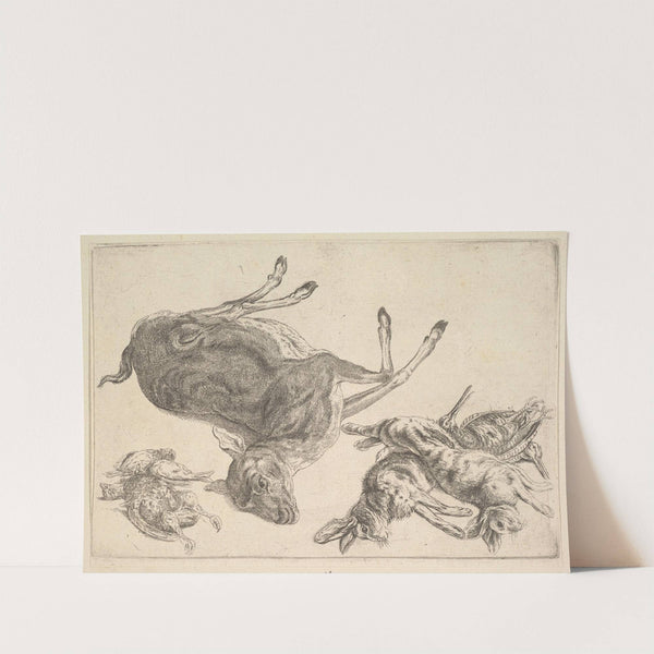 Dead deer, hares and game (1647) by Wenceslaus Hollar