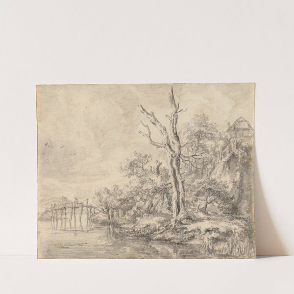 Dead Tree by a Stream at the Foot of a Hill (1650–1660) by Jacob van Ruisdael