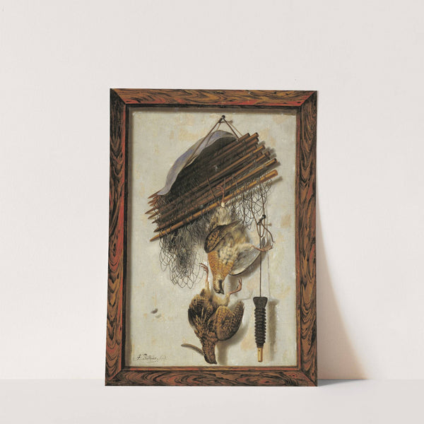 Dead Wildfowl And A Huntsman's Net. Trompe L'oeil by Jacob Biltius