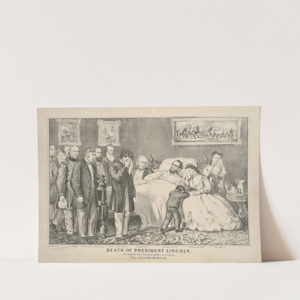 Death of President Lincoln at Washington, D.C., April 15th 1865, the nation’s martyr (1865) by Currier & Ives.