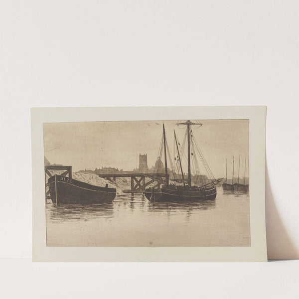 Débarquement de créosote, Retenue, Dieppe (1887) by Henri-Charles Guérard