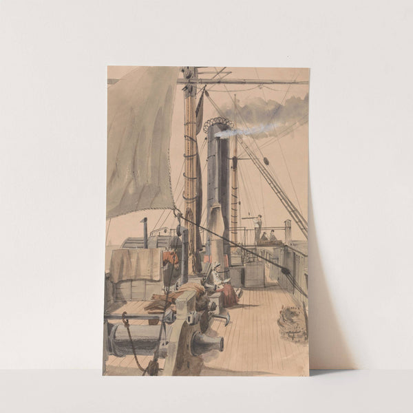 Deck of a Paddle Steamer With a Girl Reading and a Horse Travelling in a Loose-Box by Allen Edward Everitt