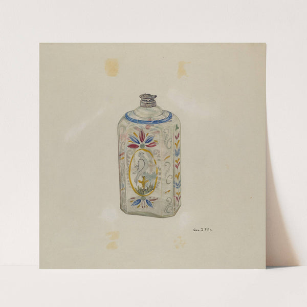 Decorated Glass Flask by George File