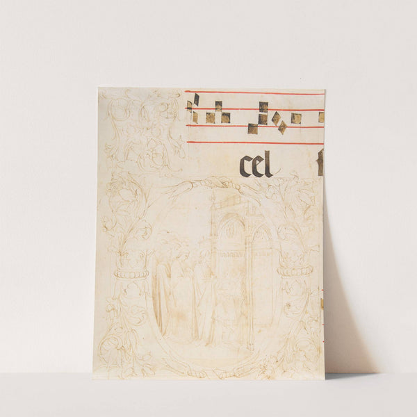 Decorated Initial with Scene of Christ Entering the Temple. by Lorenzo Monaco