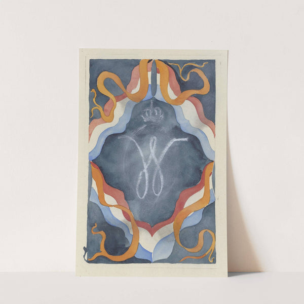 Decoratief ontwerp met gekroonde W en nationale kleuren (1874 - 1945) by Carel Adolph Lion Cachet