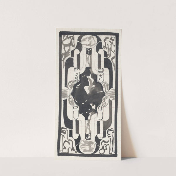 Decoratief ontwerp met vier wapenschilden (1874) by Carel Adolph Lion Cachet