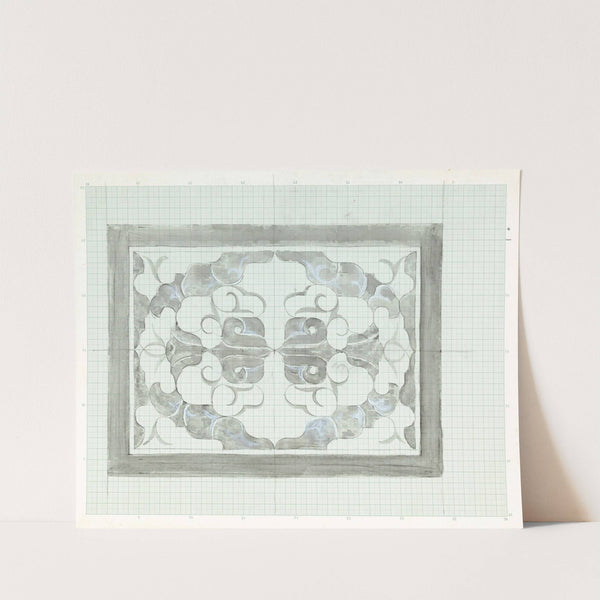 Decoratieontwerp in grijs en wit (1874) by Carel Adolph Lion Cachet