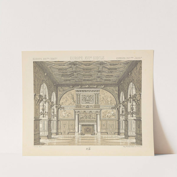 Decoration interieure – galerie de Henri II ou salle des fetes, au palais de Fontainebleau (1876-1888) by Auguste Racinet