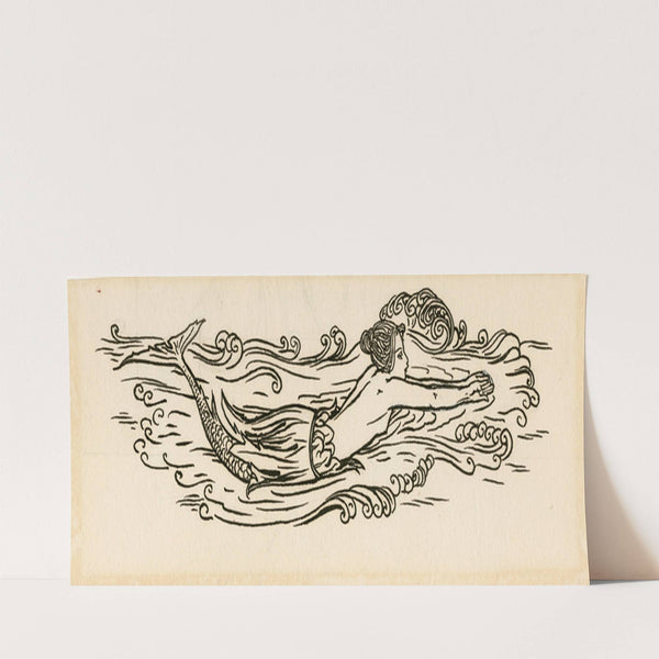 Decorative design of a swimming mermaid (1900) by Robert Anning Bell