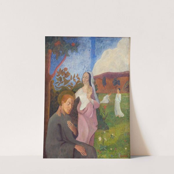 Decorative Picture. The Vision of Saint Francis with the Three White Virgins (1892) by Gad Frederik Clement