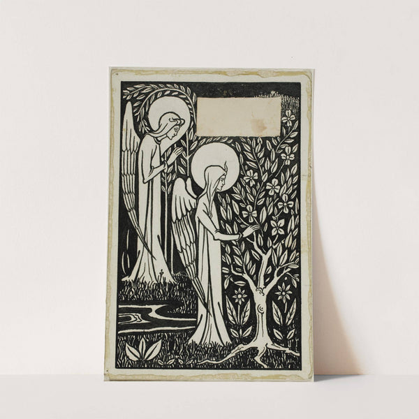 Decorative Study; Two Angels (1892-98) by Aubrey Vincent Beardsley