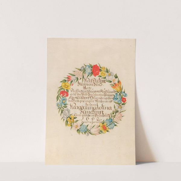 Dedication page with date (1692) by Magdelena Rosina Funck