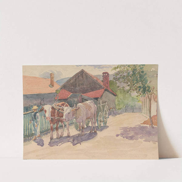 Dedina s kravami by Ján Thain