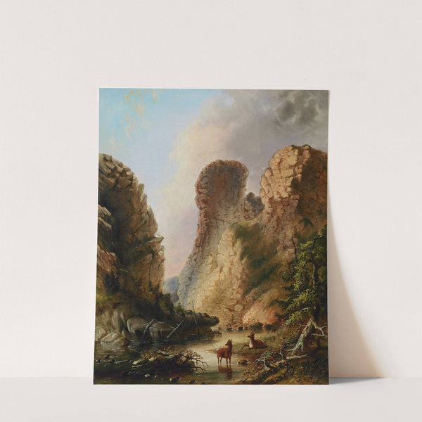 Deer by the River, Wyoming by Alfred Jacob Miller