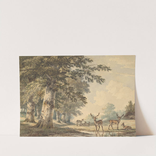 Deer under Beech Trees in Winter (1853) by Hendrik Gerrit ten Cate