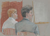 Defendant Bobby Wayne Woods with his lawyer during his trial for murder, kidnapping, and assault